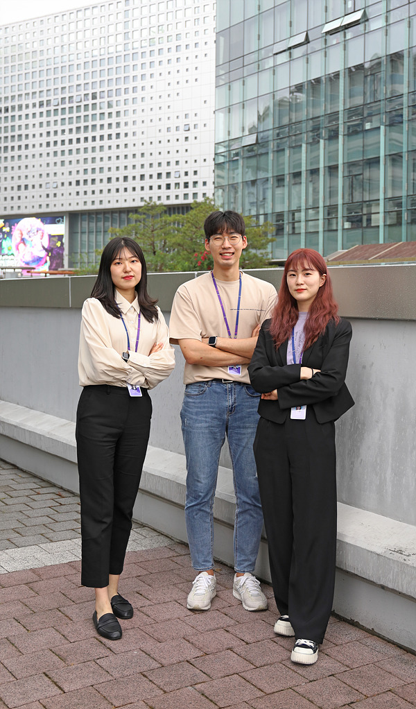 왼쪽부터 안혜민, 최성원, 이현정 MBC 신입 엔지니어