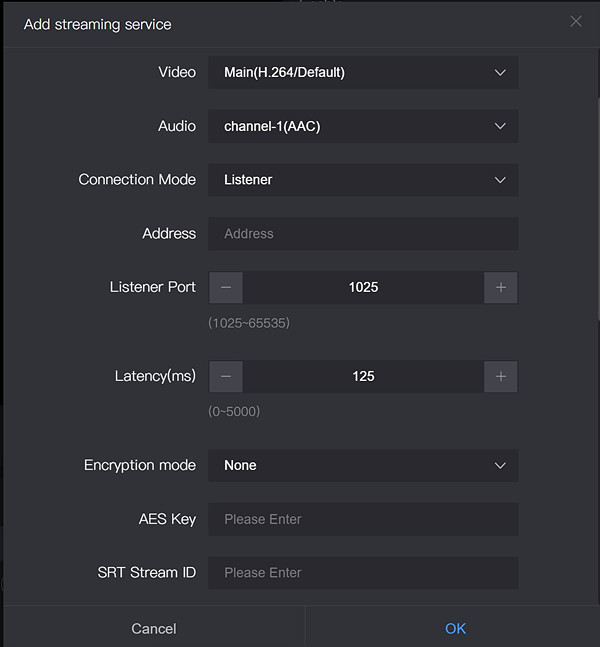 ProSRT4 인코더 모듈 – SRT 설정