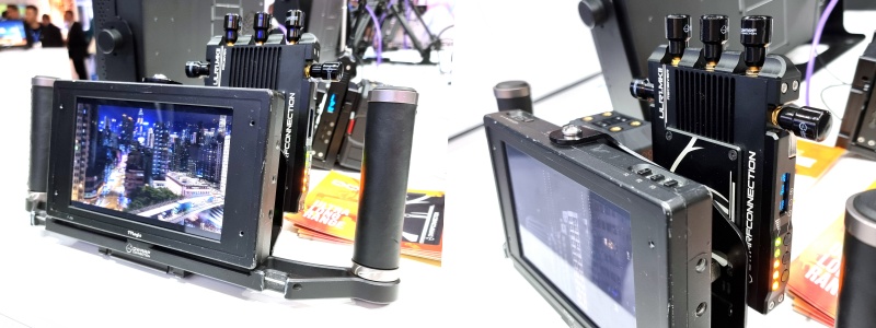 역시 무선 영상 송수신 장치를 만드는 Dwarf 사의 제품이 F-7H와 함께 Grip Handle에 장착된 모습.