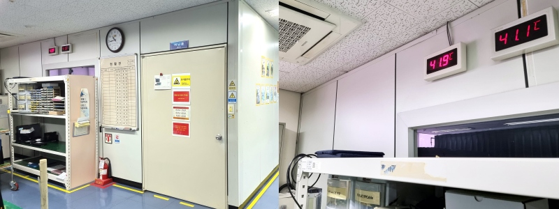 TVLogic 생산 Line에 마련되어 있는 Burning Room의 모습