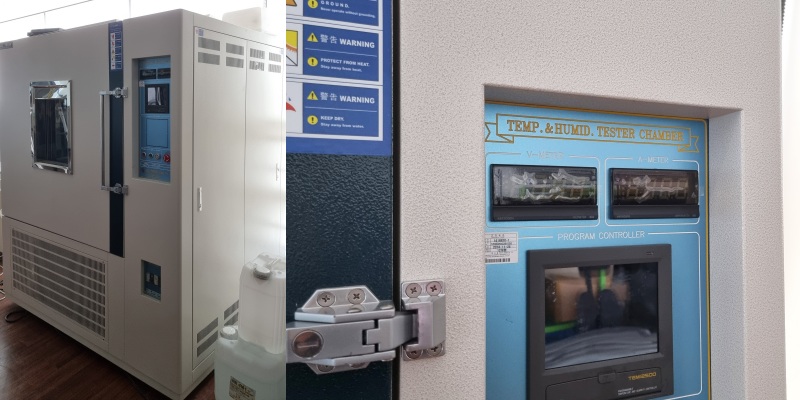 TVLogic의 모든 제품에 대해 온도 및 습도 Test를 진행하는 Chamber의 모습