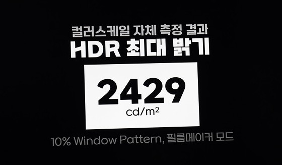 HDR 모드에서의 최대 밝기 측정 결과