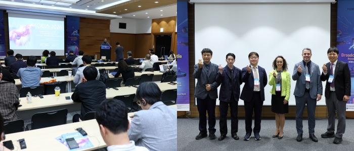 ATSC 3.0 가장 혁신적인 차세대 표준에 대해 발표한 ATSC의 Luiz Fausto / 발표자들의 단체사진