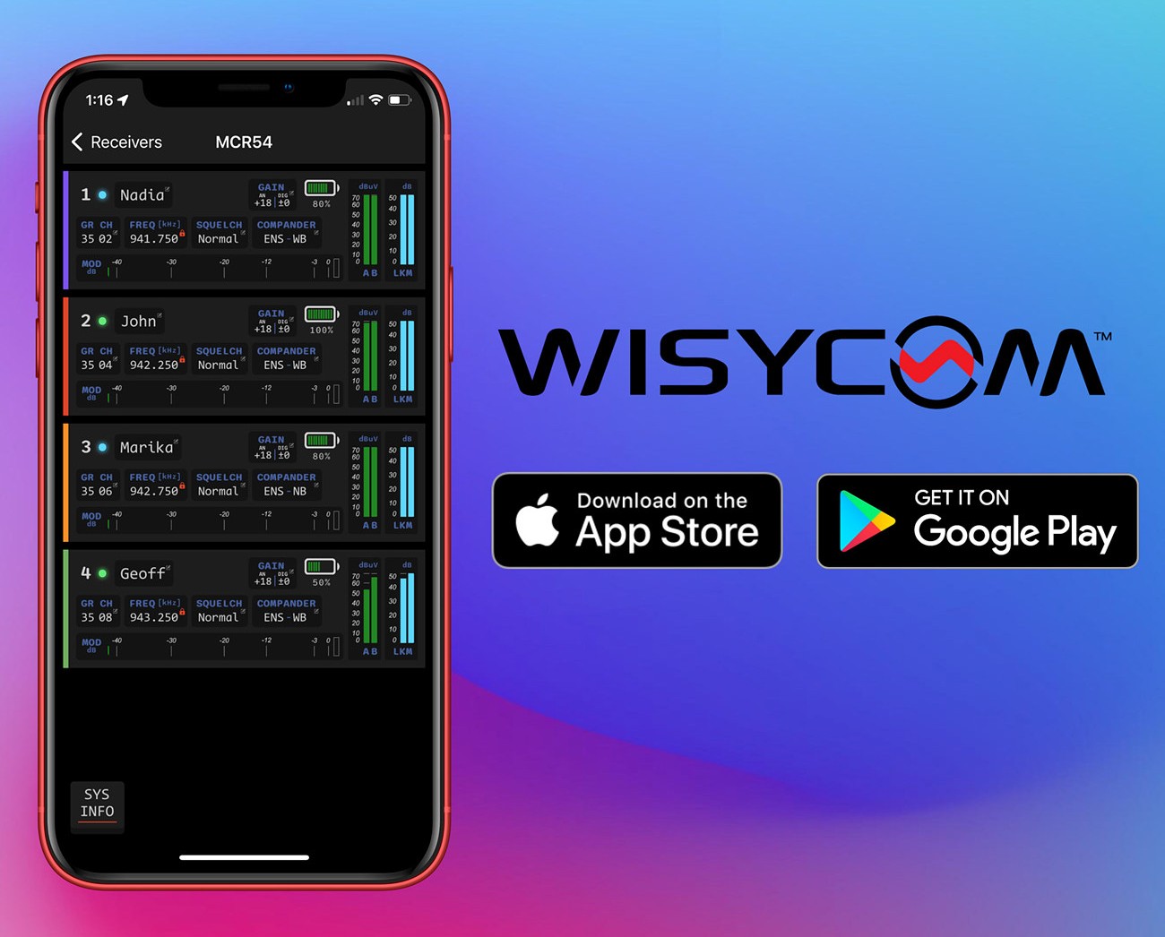 Wisycom BT App